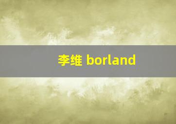 李维 borland